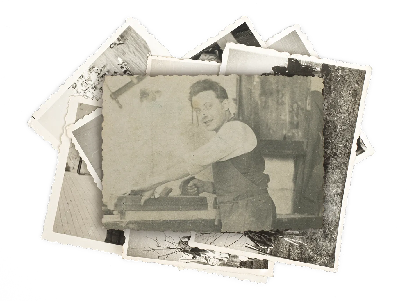 Historische Aufnahme aus der Werkstatt der Schreinerei Hasselwander.